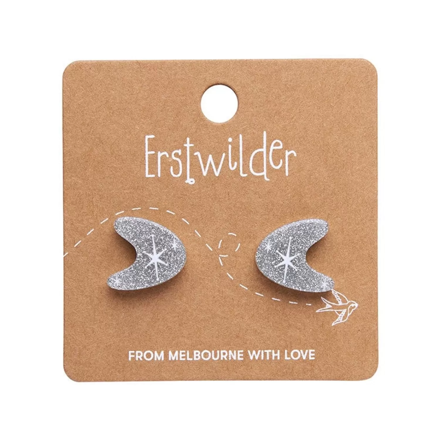 atomic_boomerang_glitter_stud_earrings__silver_2.webp Atomic Boomerang Glitter Stud Earrings - Silver*Erstwilder Outlet