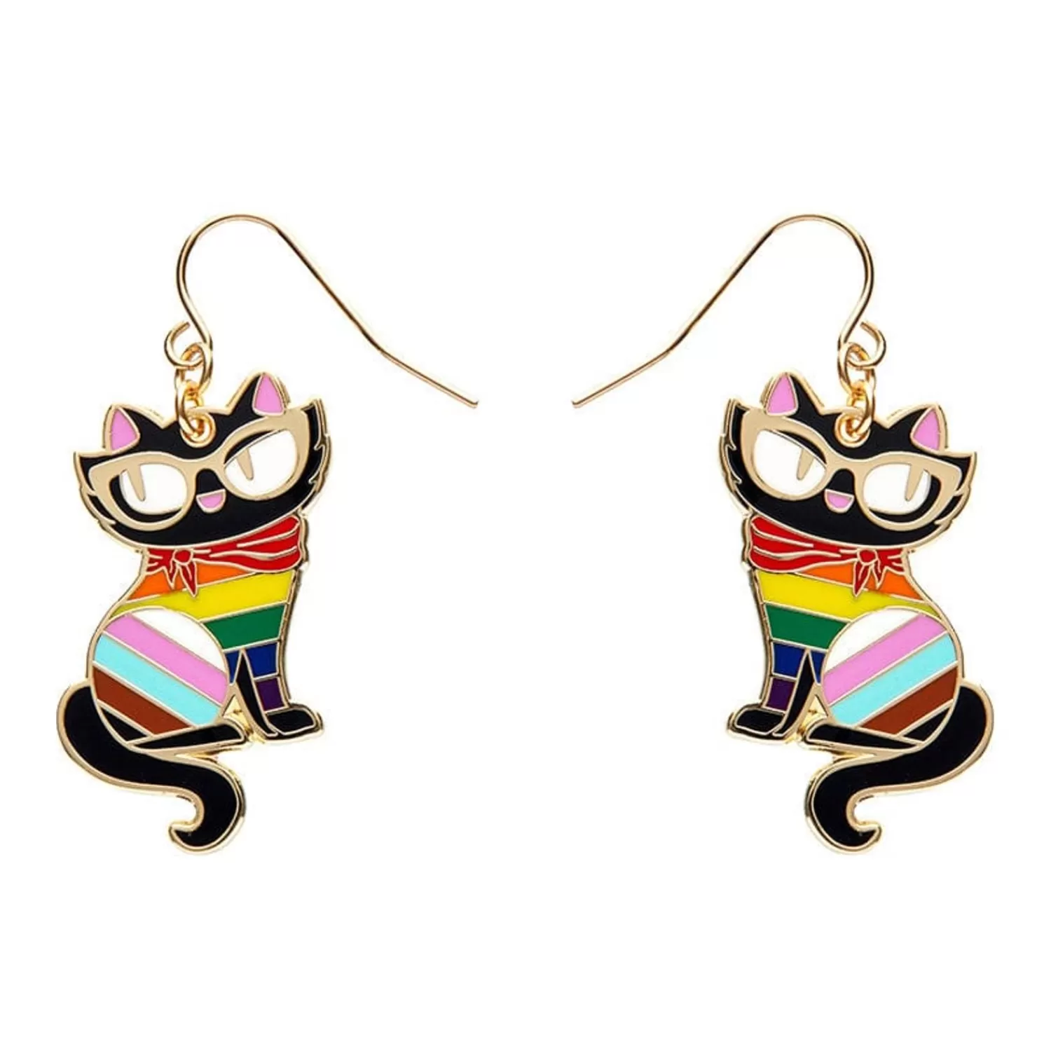 elissa_the_rainbow_cat_enamel_drop_earrings_2.webp Elissa The Rainbow Cat Enamel Drop Earrings*Erstwilder New