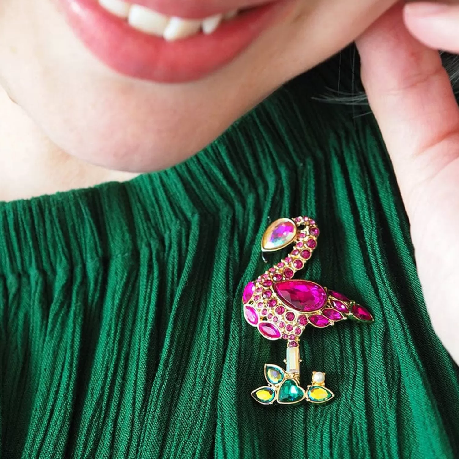 flamboyant_flamingo_funk_stone_set_crystal_brooch_2.webp Flamboyant Flamingo Funk Stone Set Crystal Brooch*Erstwilder Shop