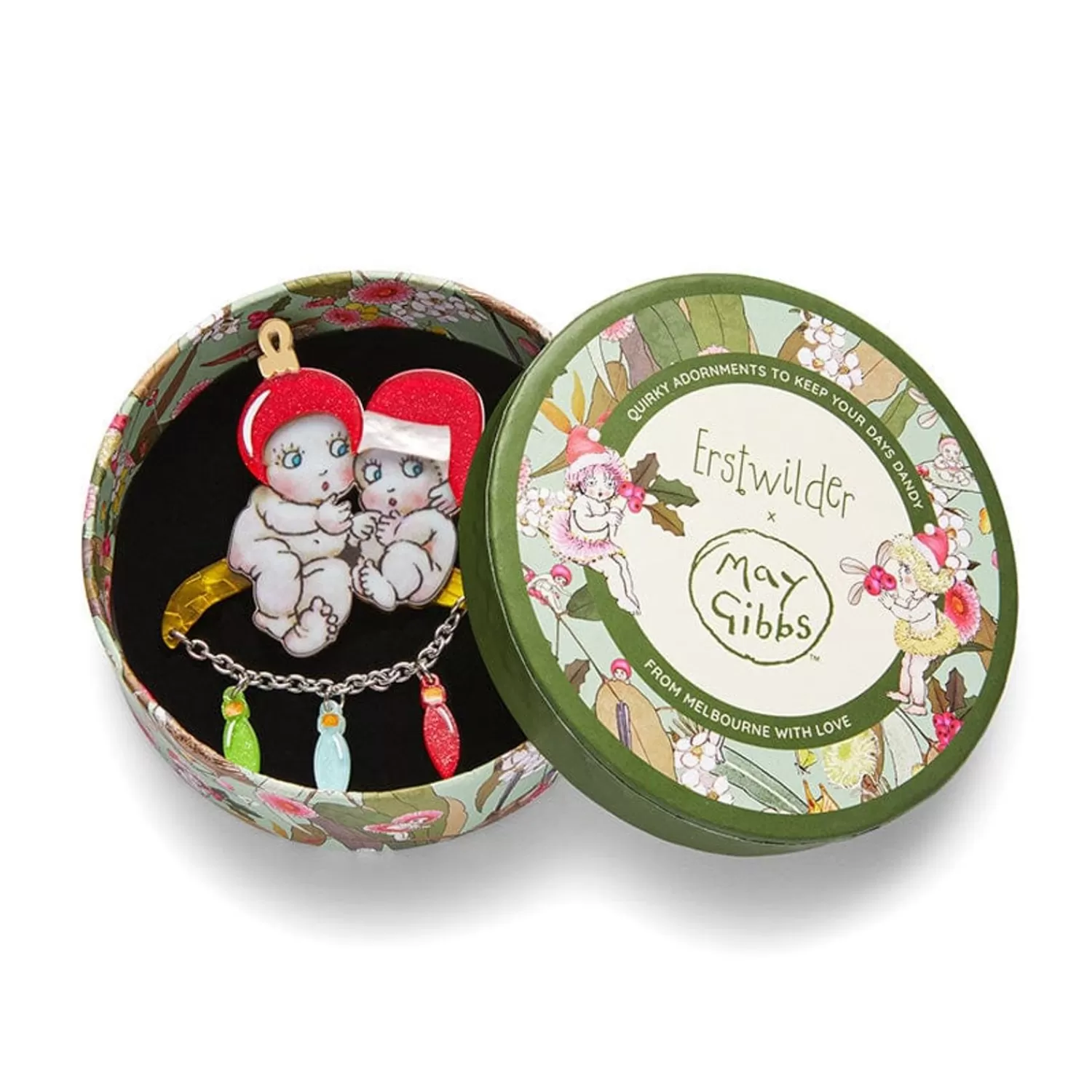 gumnut_christmas_cuddles_brooch_4.webp Gumnut Christmas Cuddles Brooch*Erstwilder Outlet