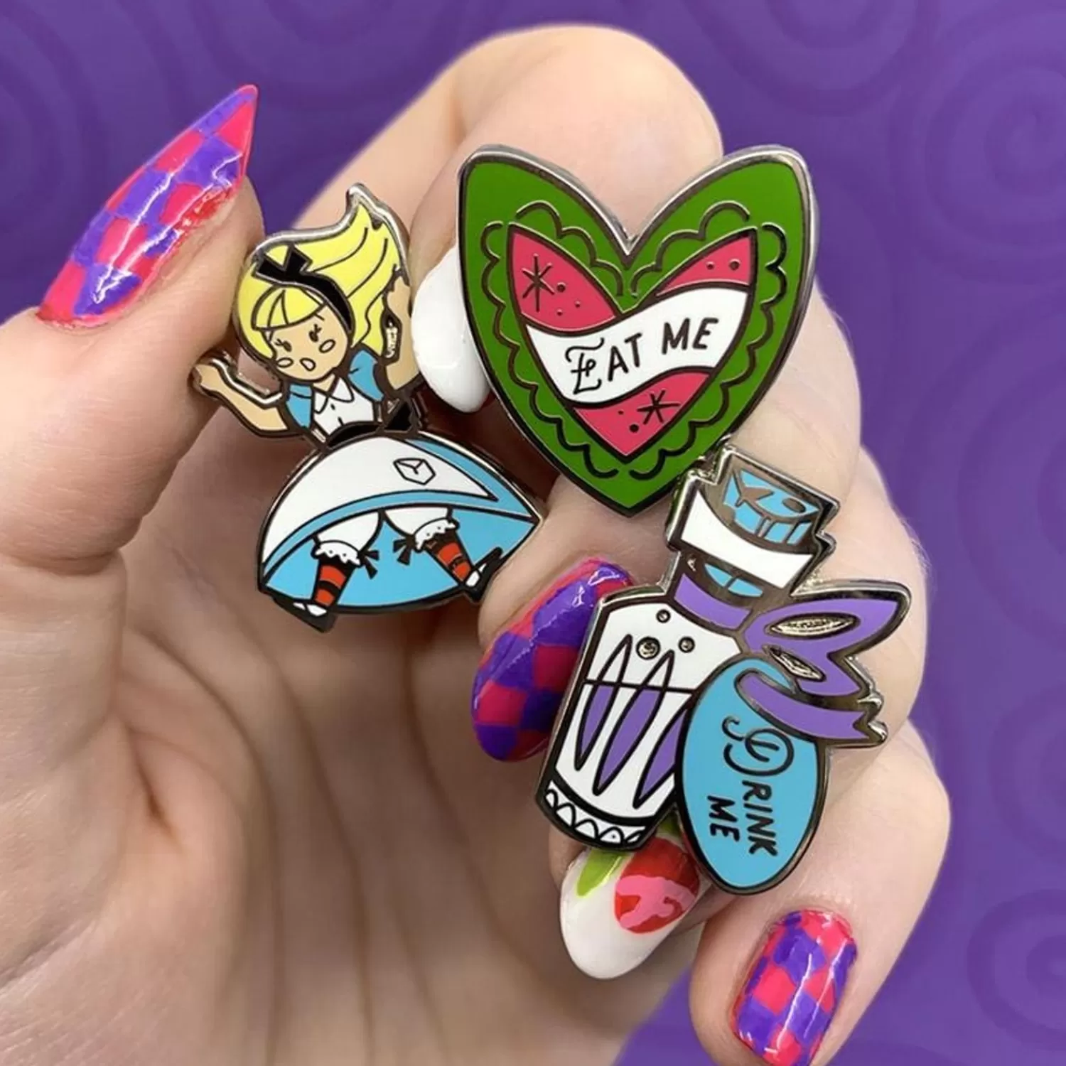 Kitchy Witch Alice'S Wonderland Falling Alice Pin Pack - 3 Piece*Erstwilder Outlet