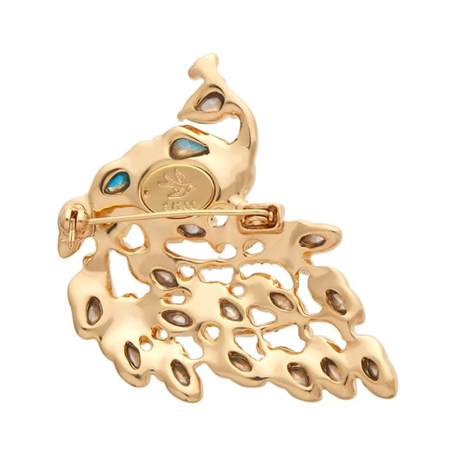 le_peacock_royal_stone_set_crystal_brooch_4.webp Le Peacock Royal Stone Set Crystal Brooch*Erstwilder Best Sale