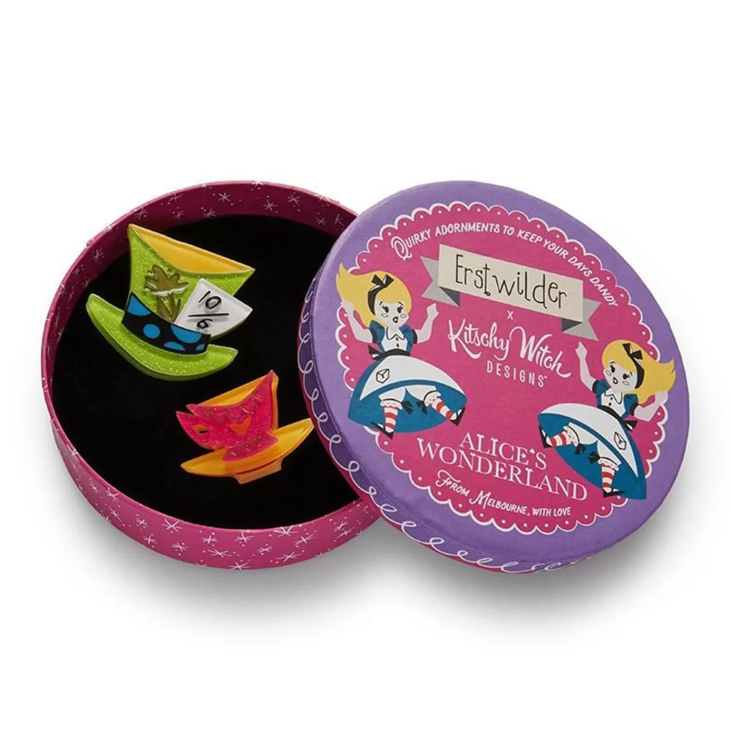 mad_hatters_tea_party_double_brooch_2.webp Mad Hatter'S Tea Party Double Brooch*Erstwilder Cheap