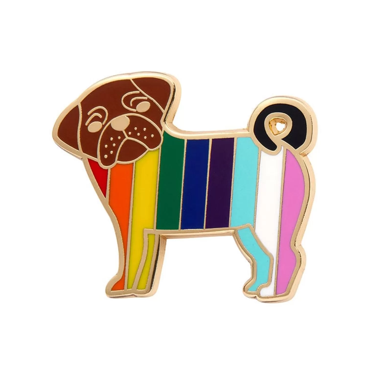 pebbles_the_progressive_pug_enamel_pin_2.webp Pebbles The Progressive Pug Enamel Pin*Erstwilder Clearance
