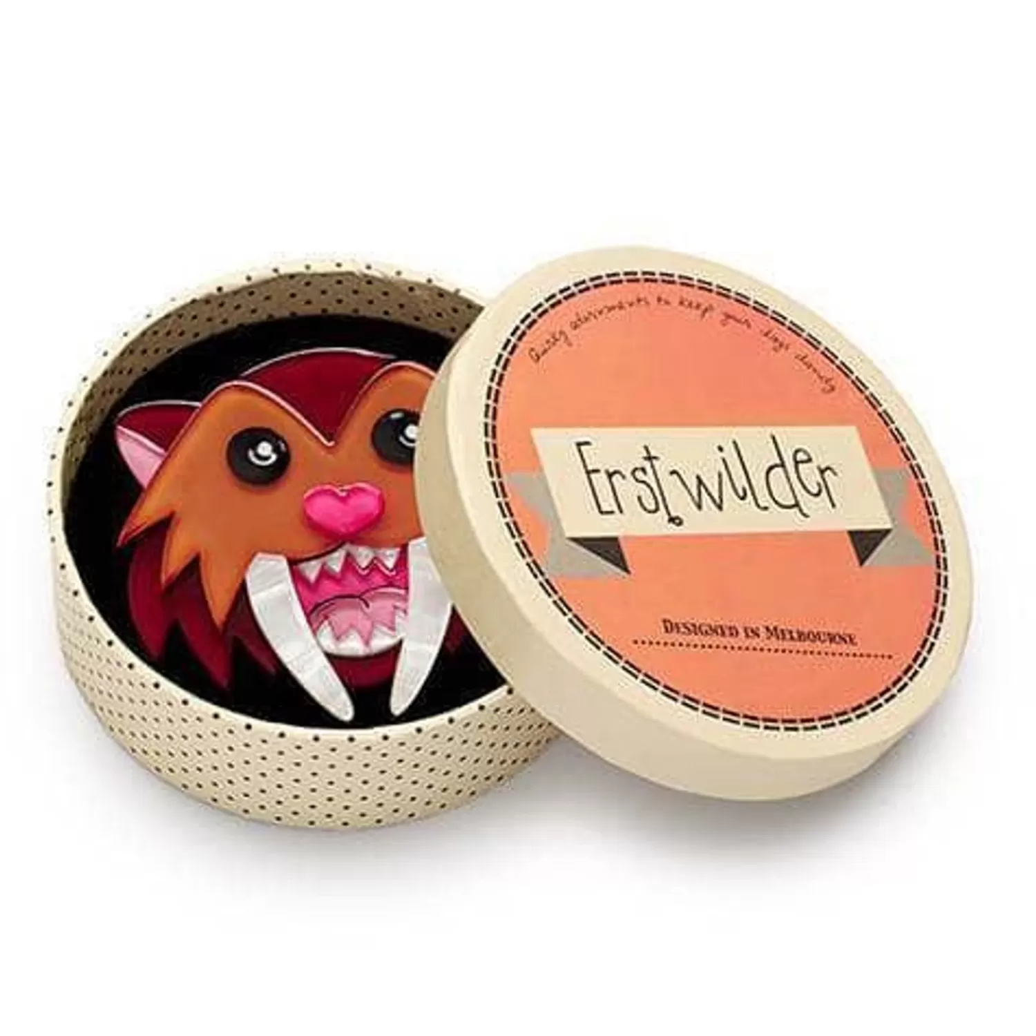 smilodon_smiles_sabre_tooth_tiger_brooch_2.webp Smilodon Smiles Sabre Tooth Tiger Brooch*Erstwilder Cheap