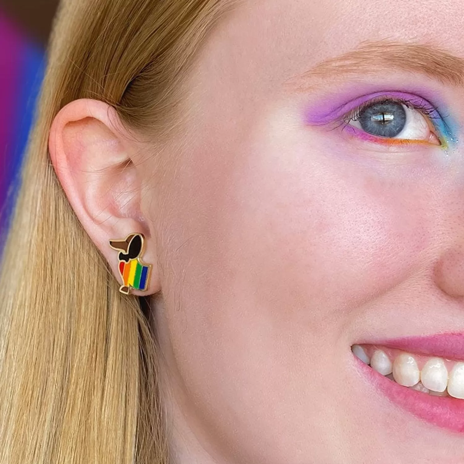 Spiffy The Supportive Dog Enamel Earrings*Erstwilder New