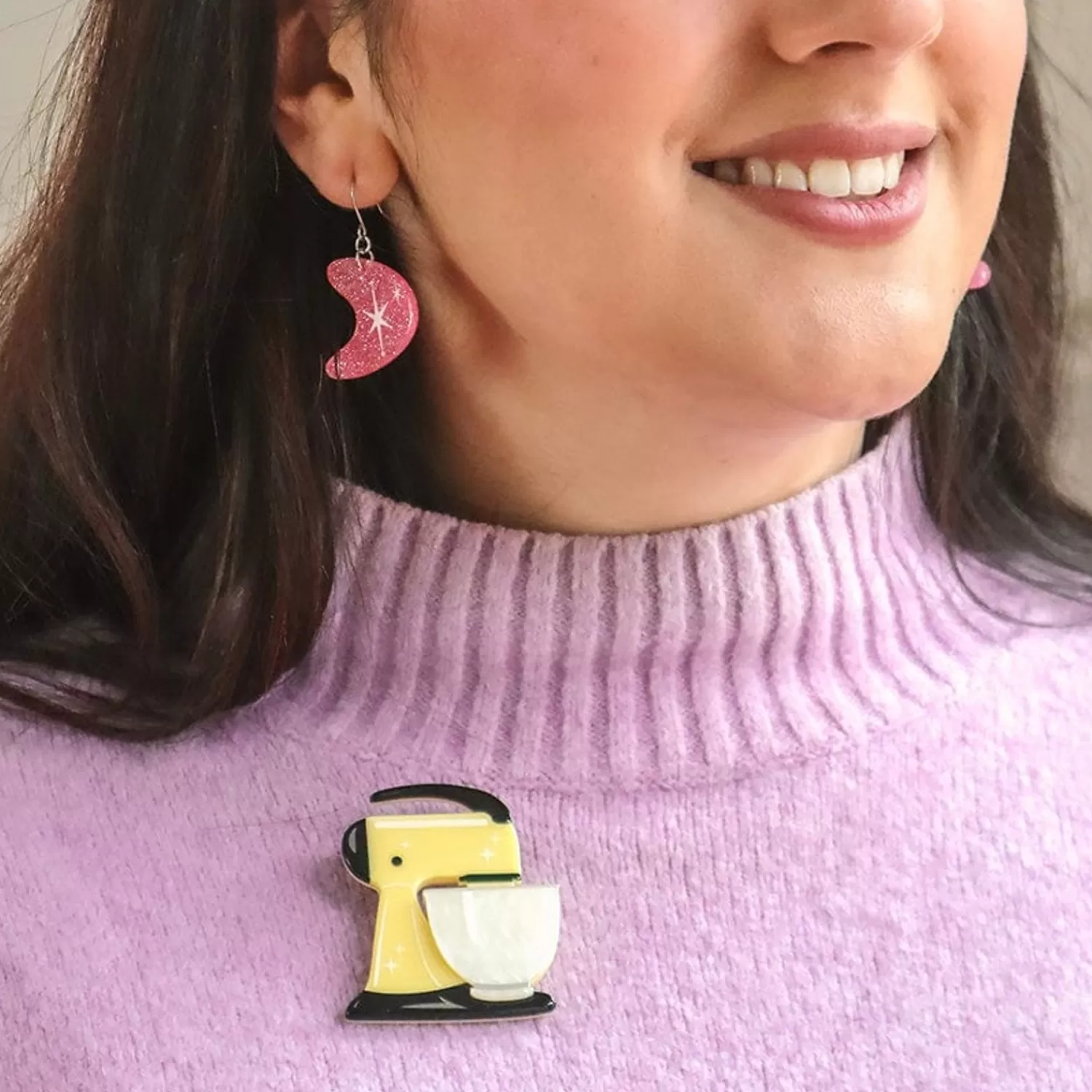 spin_me_right_round_brooch__lemon_2.webp Spin Me Right Round Brooch - Lemon*Erstwilder Cheap