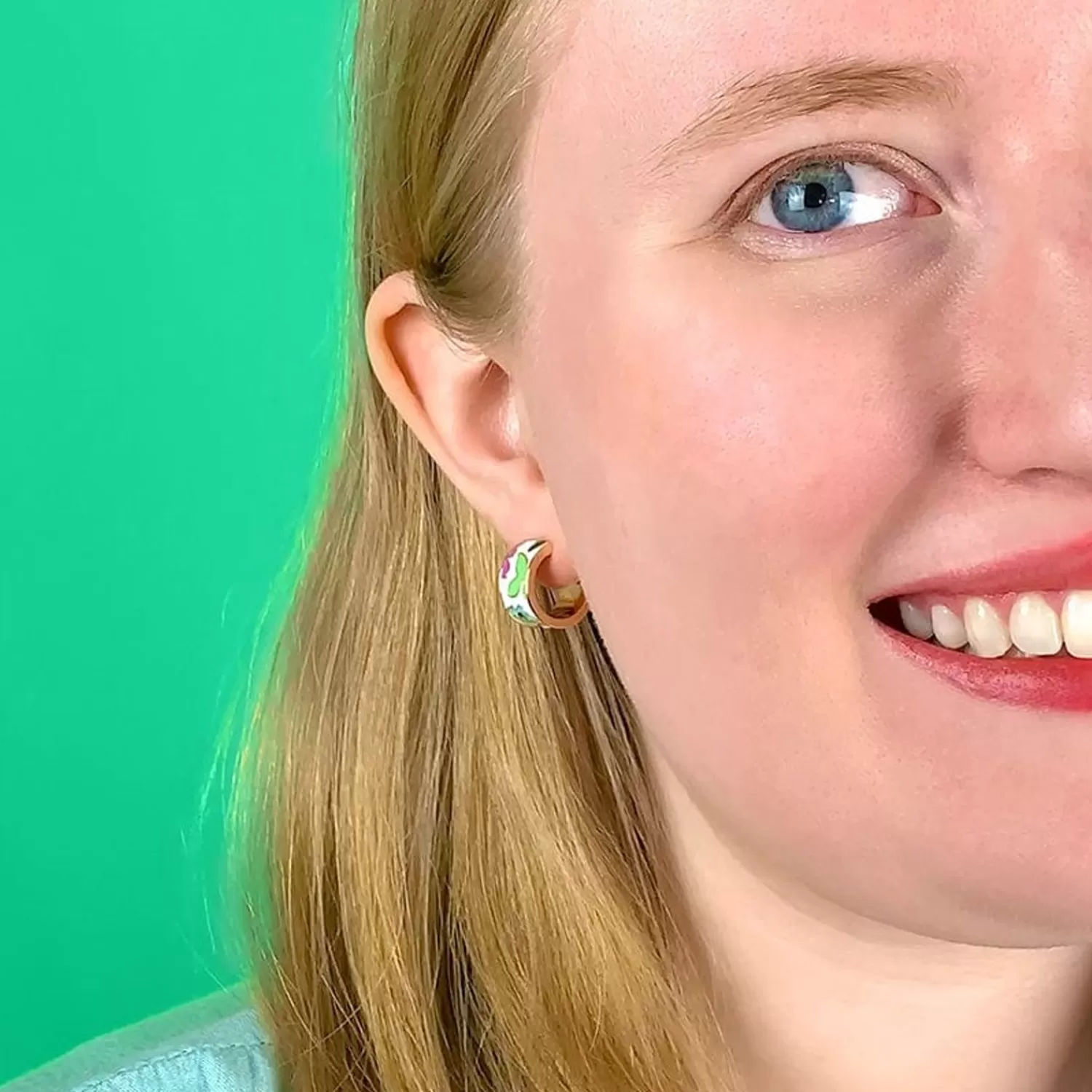 Spring To Life Enamel Huggie Earrings*Erstwilder Clearance