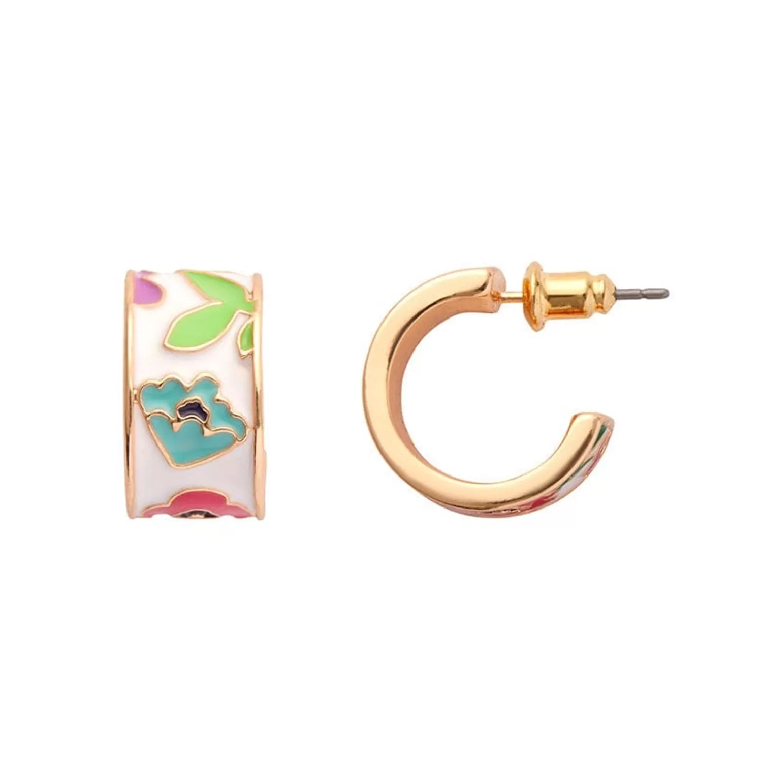 spring_to_life_enamel_huggie_earrings_3.webp Spring To Life Enamel Huggie Earrings*Erstwilder Clearance