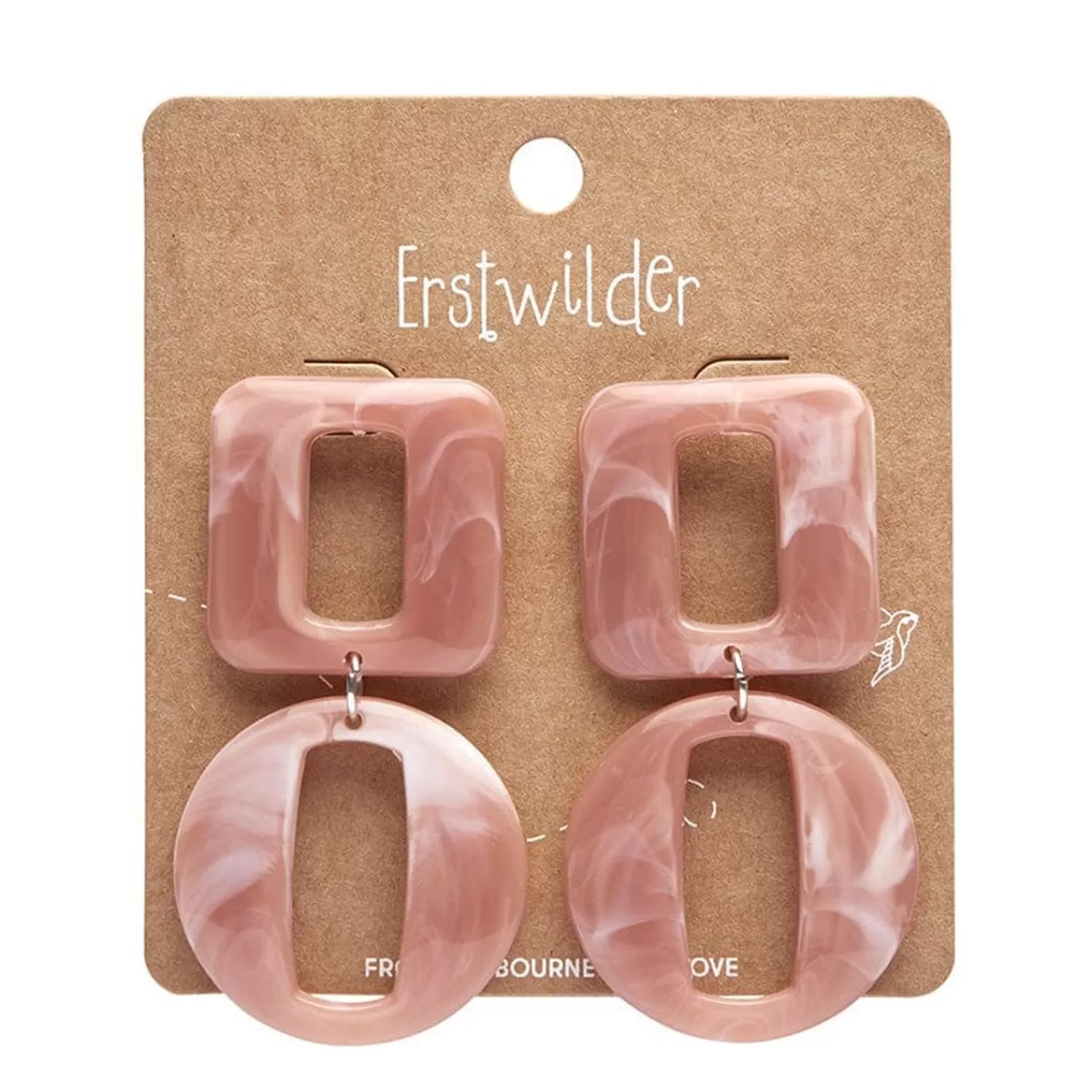 statement_marble_chunky_drop_earrings__pink_2.webp Statement Marble Chunky Drop Earrings - Pink*Erstwilder Flash Sale