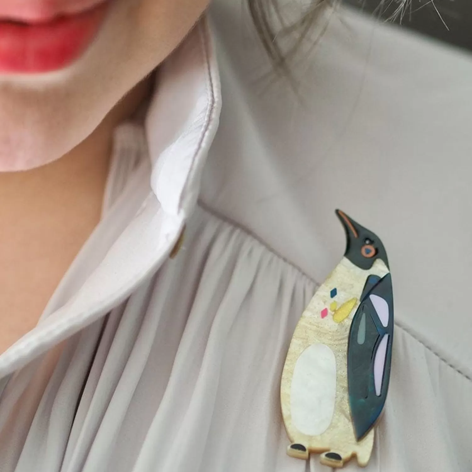 the_emboldened_emperor_penguin_brooch_2.webp The Emboldened Emperor Penguin Brooch*Erstwilder Flash Sale