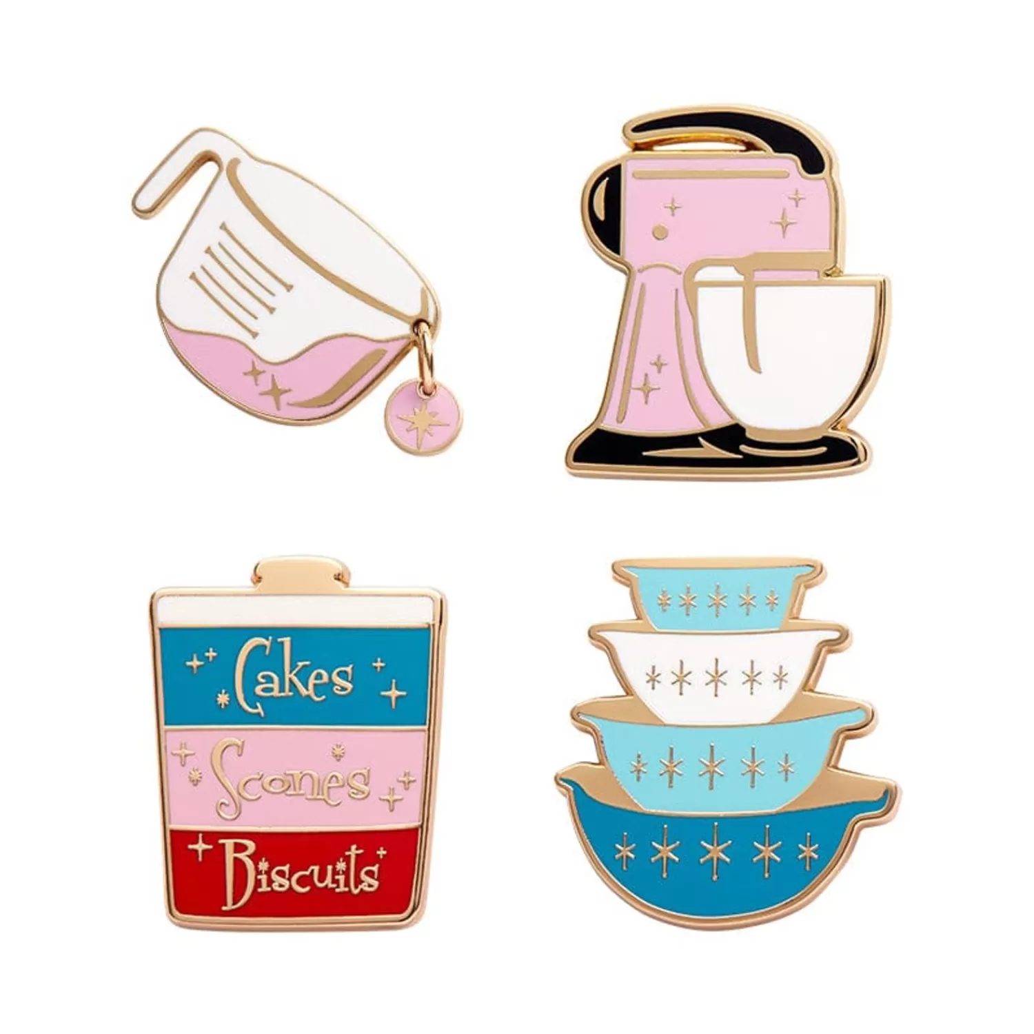 Vintage Kitchen Enamel Pin Pack - 4 Piece*Erstwilder Sale